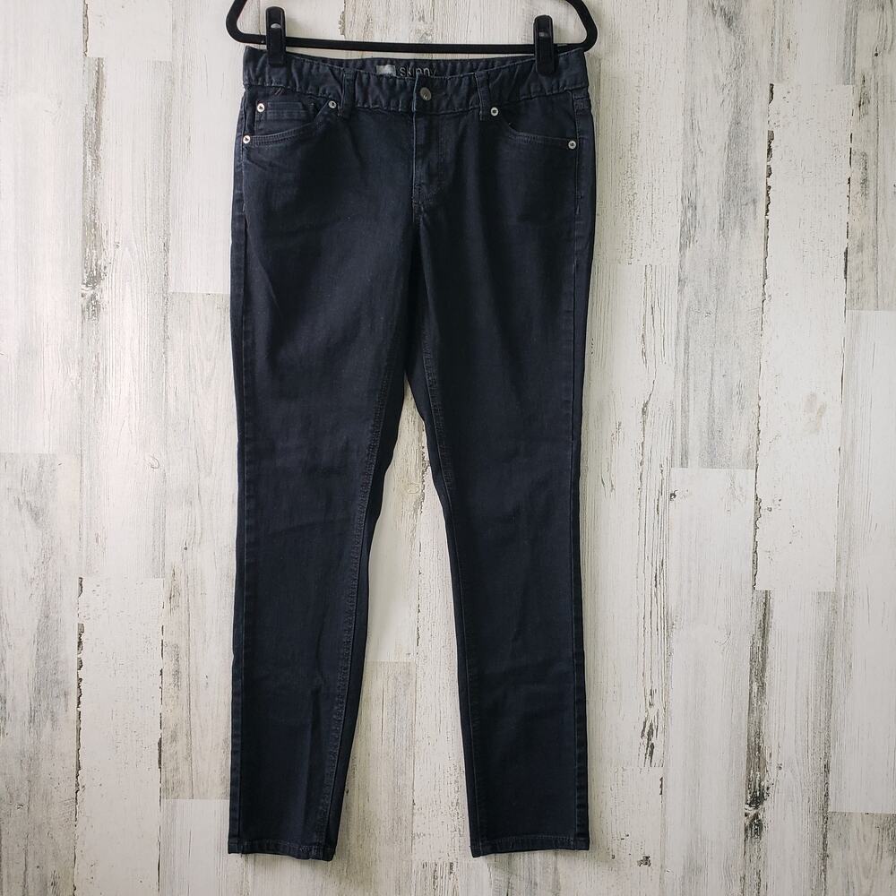 Mossimo Black/Deep Navy Denim Skinny Jeans Size 8S
